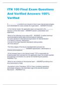 ITN 100 Final Exam Questions  And Verified Answers 100%  Verified