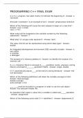 Programming C&plus;&plus; Final Exam