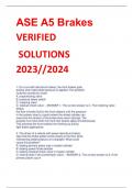 ASE A5 Brakes  VERIFIED   SOLUTIONS  2023//2024 
