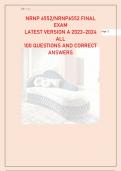 NRNP 6552 NRNP6552 FINAL EXAM 100 QUESTIONS AND ANSWERS