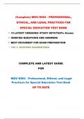  WGU D002 - PROFESSIONAL, ETHICAL, AND LEGAL PRACTICES FOR SPECIAL EDUCATION TEST BANK ( 	15 LATEST VERSIONS/ STUDY SETS/TESTs /Exams)  