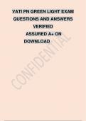VATI PN GREEN LIGHT EXAM QUESTIONS AND ANSWERS