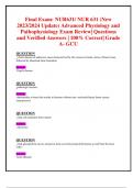 Final Exam: NUR631/ NUR 631 (New 2023/2024 Update) Advanced Physiology and  Pathophysiology Exam Review| Questions and Verified Answers | 100% Correct| Grade A- GCU 