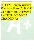 ATI PN Comprehensive PredictorForm A&comma;B&C&vert; QuestionsandAnswers&vert; LATEST&comma;2022&sol;2023 GRADEDA&plus;