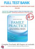 Test Bank for Family Practice Guidelines 5th Edition Cash Glass Mullen | 9780826135834 | All Chapters with Answers and Rationals