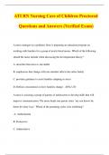 ATI RN Nursing Care of Children Proctored Questions and Answers (Verified Exam)