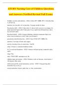 ATI RN Nursing Care of Children Questions and Answers (Verified Revised Full Exam)