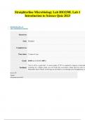 Straighterline Microbiology Lab BIO250L Lab 1 Introduction to Science Quiz  and Answers 2023&sol;2024