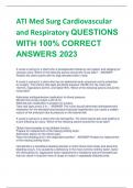 ATI Med Surg Cardiovascular and Respiratory QUESTIONS  WITH 100% CORRECT  ANSWERS 2023 