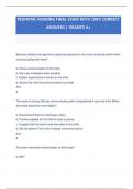 PEDIATRIC NURSING FINAL EXAM WITH 100&percnt; CORRECT  ANSWERS &vert; GRADED A&plus;
