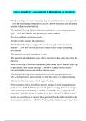 Texas Teachers Assessment 6 Questions & Answers