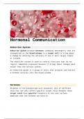 A&ast; Summary notes  for 5&period;1&period;4 hormonal communication&comma; A level Biology 