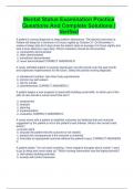 Mental Status Examination Practice Questions And Complete Solutions &vert;Verified