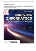  TEST BANK FOR Nursing Informatics and the Foundation of Knowledge 6th Edition( Dee McGonigle, Kathleen Mastrian 2024)contains rationale