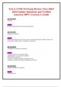 Test 2: COM 312 Exam Review (New 2023/ 2024 Update) Questions and Verified  Answers| 100% Correct| A Grade  