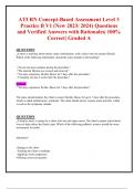 ATI RN Concept-Based Assessment Level 3  Practice B V1 (New 2023/ 2024) Questions and Verified Answers with Rationales| 100%  Correct| Graded A