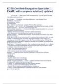 ECES-Certified-Encryption-Specialist &vert; EXAM &vert; with complete solution &vert; updated 