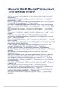 Electronic Health Record Practice Exam &vert; with complete solution 