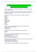 LCSW&colon; Mental Status Examination Questions And Answers