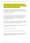 NUR 2092 CH 54 DRUGS ACTING ON THE UPPER RESPIRATORY SYSTEM-48 QUESTIONS AND ANSWERS