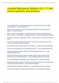 Juvenile Delinquency Midterm &lpar;Ch&period; 1-7 with correct questions and answers&period;