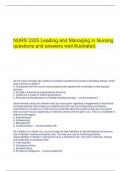  NURS 3325 Leading and Managing in Nursing questions and answers well illustrated.