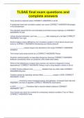TLSAE final exam questions and complete answers
