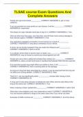 TLSAE course Exam Questions And Complete Answers