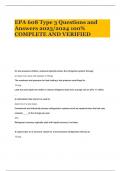 EPA 608 Type 3 Questions and Answers 2023&sol;2024 100&percnt; COMPLETE AND VERIFIED