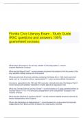   Florida Civic Literacy Exam - Study Guide IRSC questions and answers 100% guaranteed success.