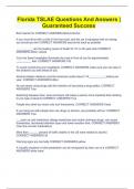 Florida TSLAE Questions And Answers &vert;Guaranteed Success