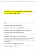    Florida Civic Literacy Exam questions and answers latest top score&period;
