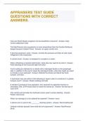 APPRAISERS TEST GUIDE QUESTIONS WITH CORRECT ANSWERS&period;