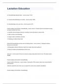 Lactation Education Question and answers rated A+ 2023/2024