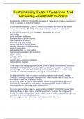 Package Deal For Sustainability Exam Questions And 100&percnt; Verified Answers &vert;Guaranteed Success