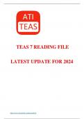 ATI TEAS 7 READING FILE LATEST UPDATE FOR 2024