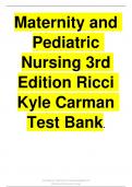 Maternity and Pediatric Nursing 3rd Edition Ricci Kyle Carman Test Bank