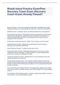 Rhode Island Practice Exam&sol;Peer Recovery Coach Exam &lpar;Recovery Coach Exam&rpar; Already Passed&excl;&excl;