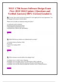 WGU C706 Secure Software Design Exam &lpar;New 2023&sol; 2024 Update&rpar; &vert; Questions and  Verified Answers&vert; 100&percnt; Correct&vert; Graded A 