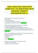 CMCA PRACTICE EXAM WITH COMPLETE 150 QUESTIONS WITH VERIFIED CORRECT ANSWERS&sol;RATED A