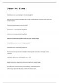 Neuro 201- Exam 1 with verified answers