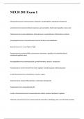 NEUR 201 Exam 1 questions with verified correct answers