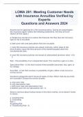 LOMA 281: Meeting Customer Needs with Insurance Annuities Verified by Experts Questions and Answers 2024