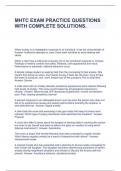 MHTC EXAM PRACTICE QUESTIONS WITH COMPLETE SOLUTIONS&period;