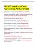 NU309 Nutrition Exam  Questions And Answers