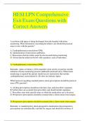 HESI LPN Comprehensive Exit Exam Questions with Correct Answers