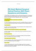 RN Adult Medical Surgical Online Practice 2023 Exam Questions and Answers