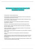 US History Regents Prep Exam with Complete Solution