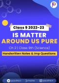 Class 9 science notes, class 9 , is matter around us pure notes,Ch 2 science 