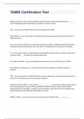 TAMIS Certification Test exam questions and 100&percnt; correct  answers